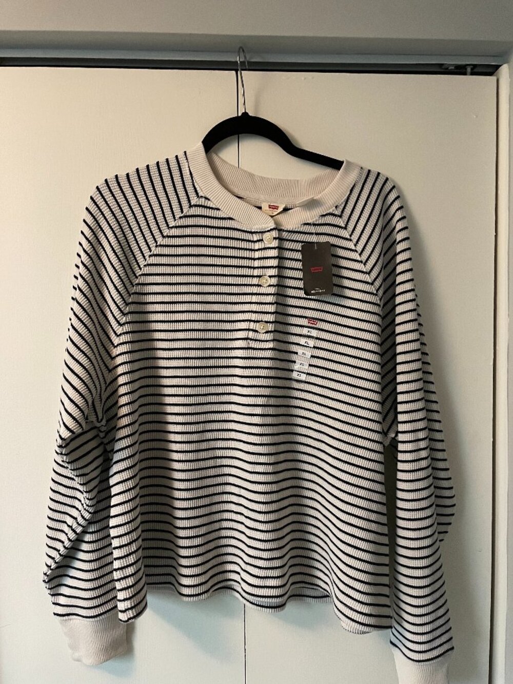 Levi's Striped Relaxed Fit Waffle Henley NWT